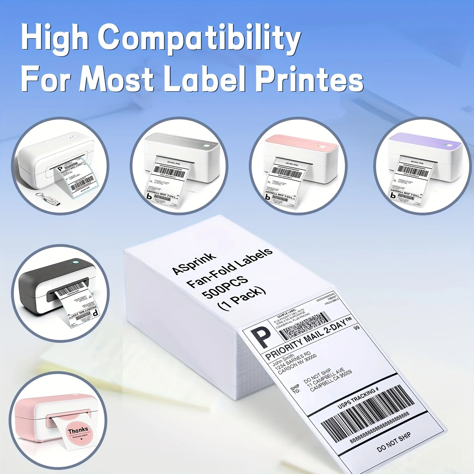 4 x 6 Self-Adhesive Thermal Shipping Labels - White Mailing Labels