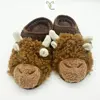 New Hot Highland Cow Slippers Plush Cattle Slippers Brown Cartoon Winter Warm Kawaii Animal Slides Shoes Adult Plushie Gift 1