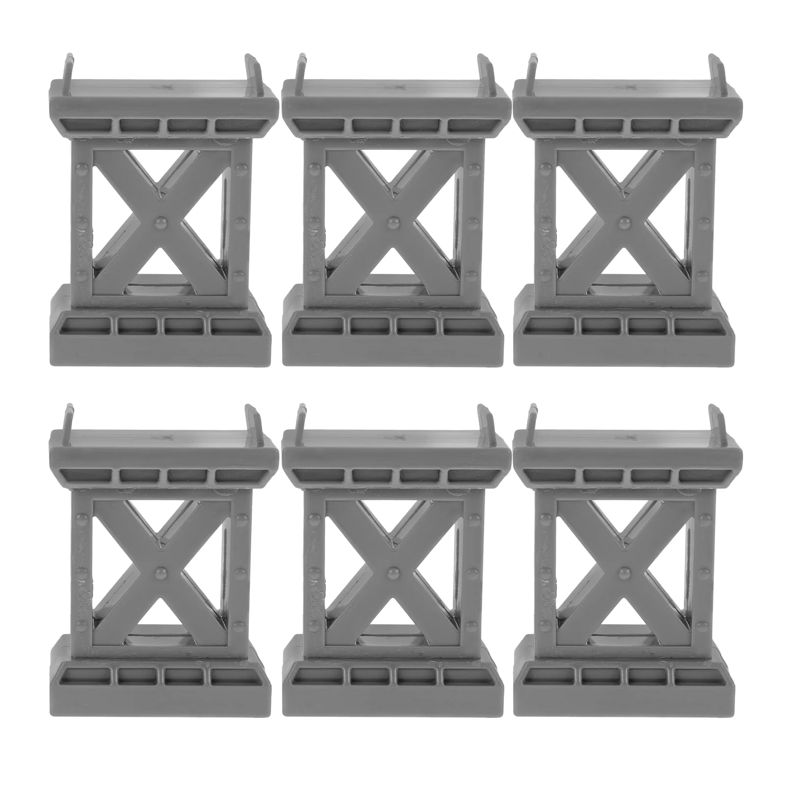 6 Pcs Train Pier Wooden Bridge Track Accessories Supports Riser Toy Railway Child
