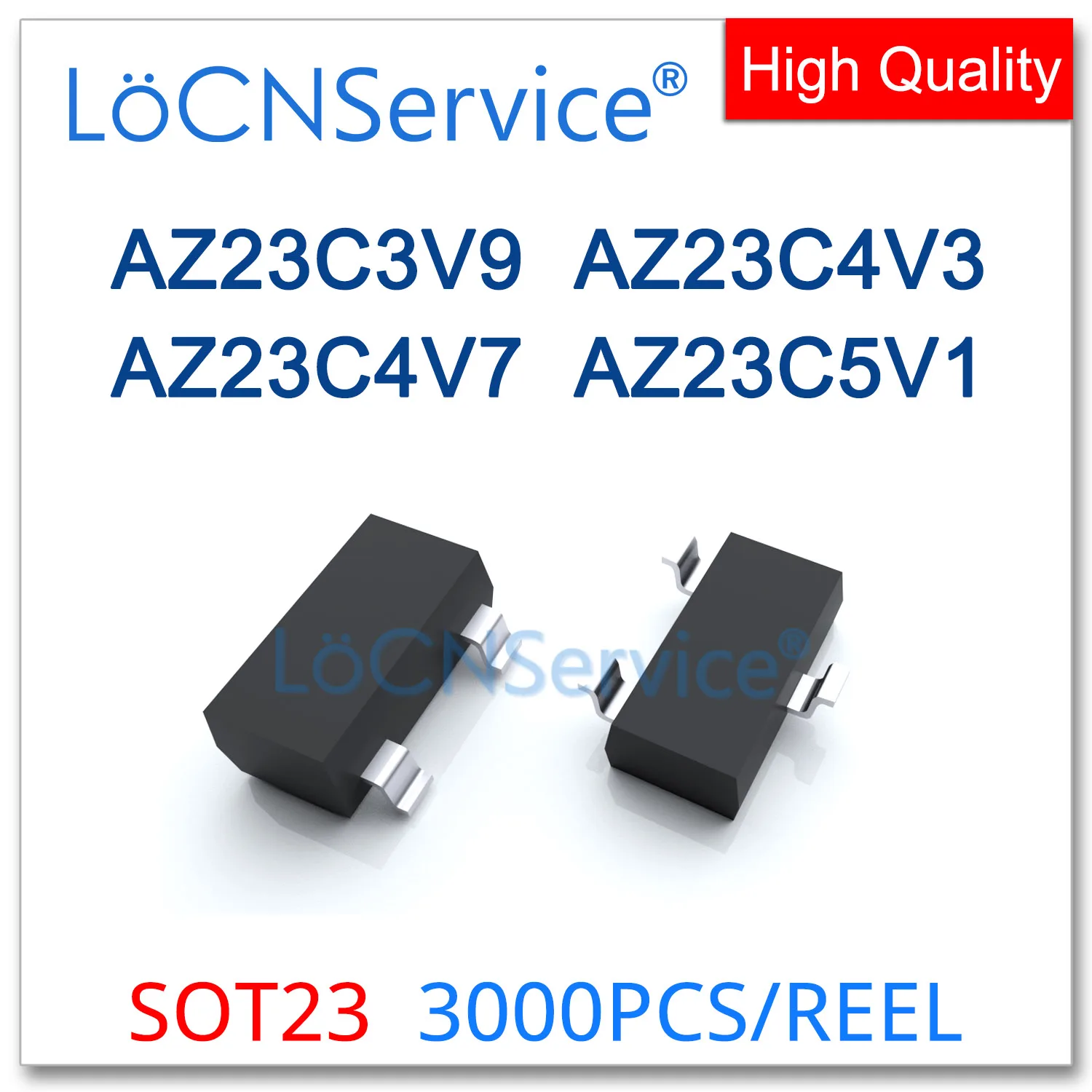 

LoCNService 3000PCS SOT23 AZ23C3V9 3.9V AZ23C4V3 4.3V AZ23C4V7 4.7V AZ23C5V1 5.1V DUAL ZENER DIODE Chinese High quality AZ23C