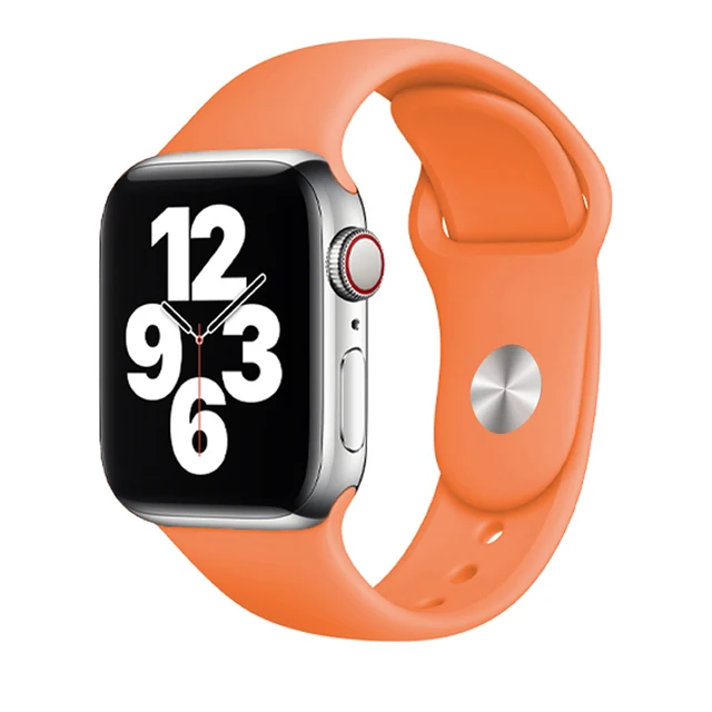Silicone Strap For Apple Watch Band 44mm 41mm 45mm 40mm 38mm Smart Watch Sports Rubber Bracelet iWatch 6  Serie 7 SE Watchband Vitamin C