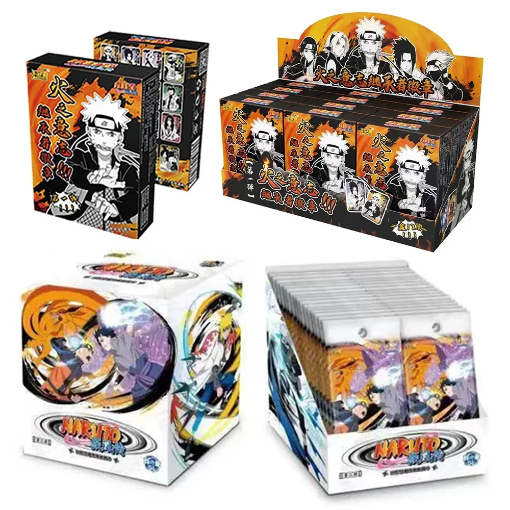 KAYOU Naruto Fire Will Successor Badge BR Card Naruto Hinata Tsunade Sasuke Collection Card Boy Toy Gift