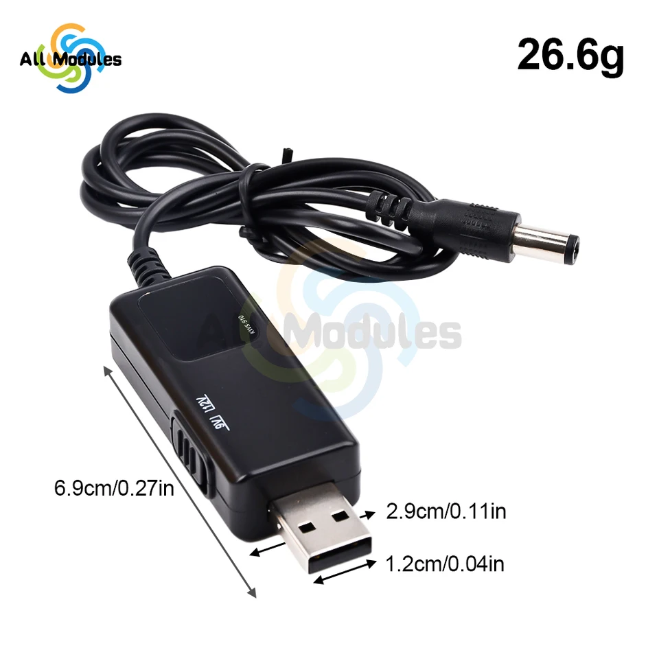 Cavo Di Convertore Boost USB Da 5v A 9V/8.6V/12V/12.6V, 5,5x2,1 - Foto 10