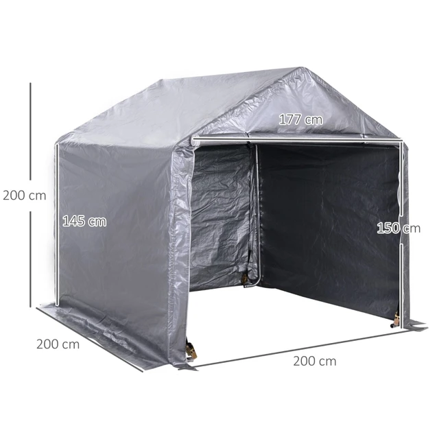 Fóliaház, Felszerelés Ház A Kertben, Fólia Garázs, Horganyzott Acél, Pe, Szürke 2 X M - Image 6