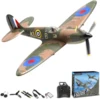 Spitfire RC Plane 2.4G 4CH  EPP 400mm Fixed Wingspan Remote Control Fighter One-key Aerobatic RTF 761-12 RC Aircraft 1