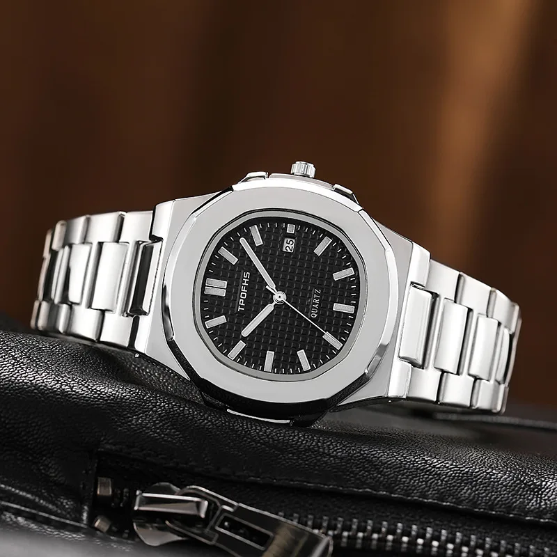 

Men's Watch Calendar Waterproof Stainless Steel Luxury Band Quartz Watch for Women Men Wristwatch Clock Reloj Hombre with Box