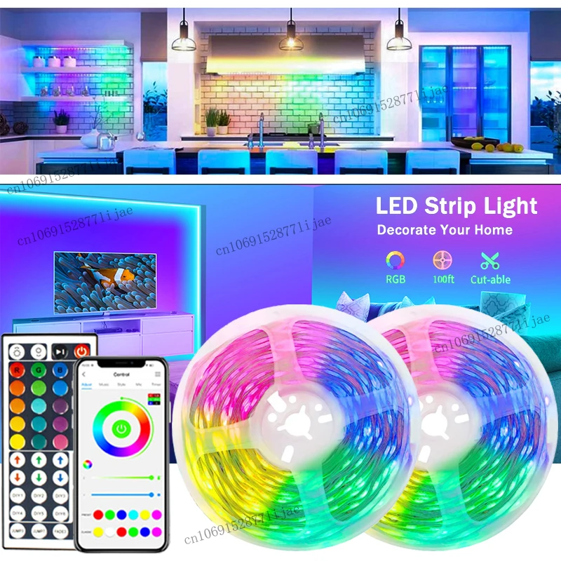 

1-5m 10m 20m 30M Bluetooth LED Strip Lights RGB 5050 Led Tape for Room Decoration Ice Light Music Remote TV Backlight Luces Led