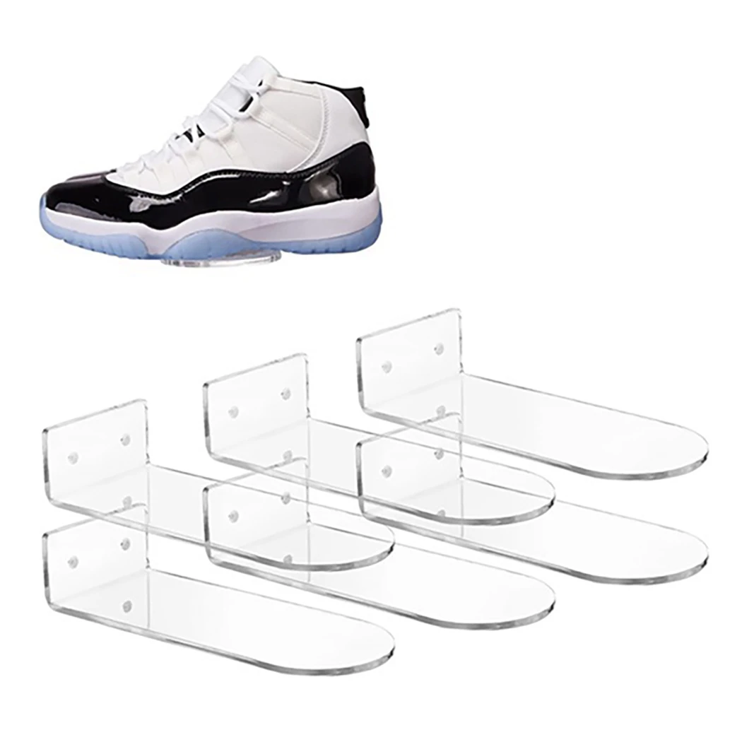 Floating Shoe Display Shelves for Wall Mount Set of 8 Clear Acrylic Floating Shelves for Showcase Sneaker Collection 2