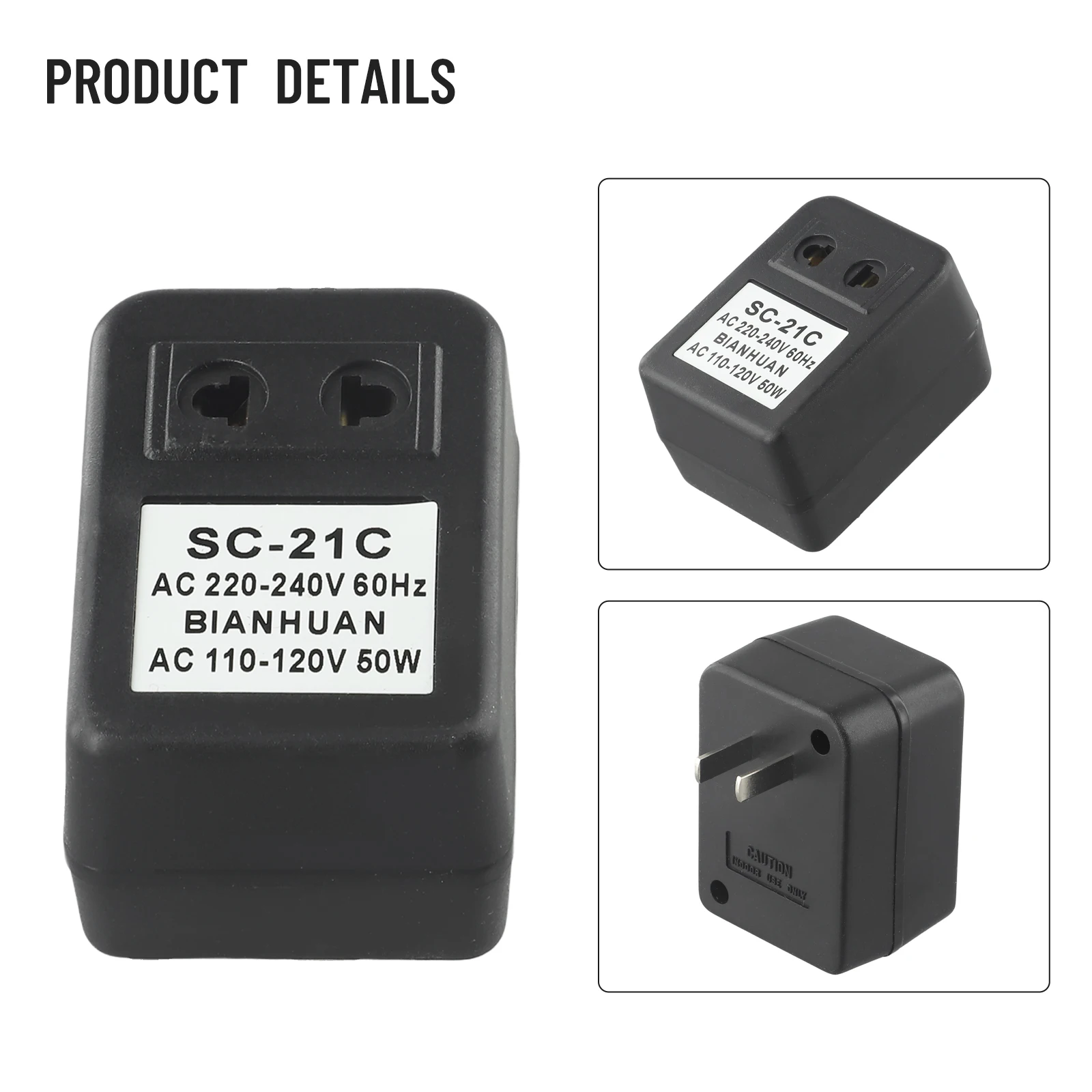 Step Down Transformer Travel Adapter Conversor de Tensão para Dispositivos Eletrônicos de até 50 Watts ac 220v a 110v 1pc