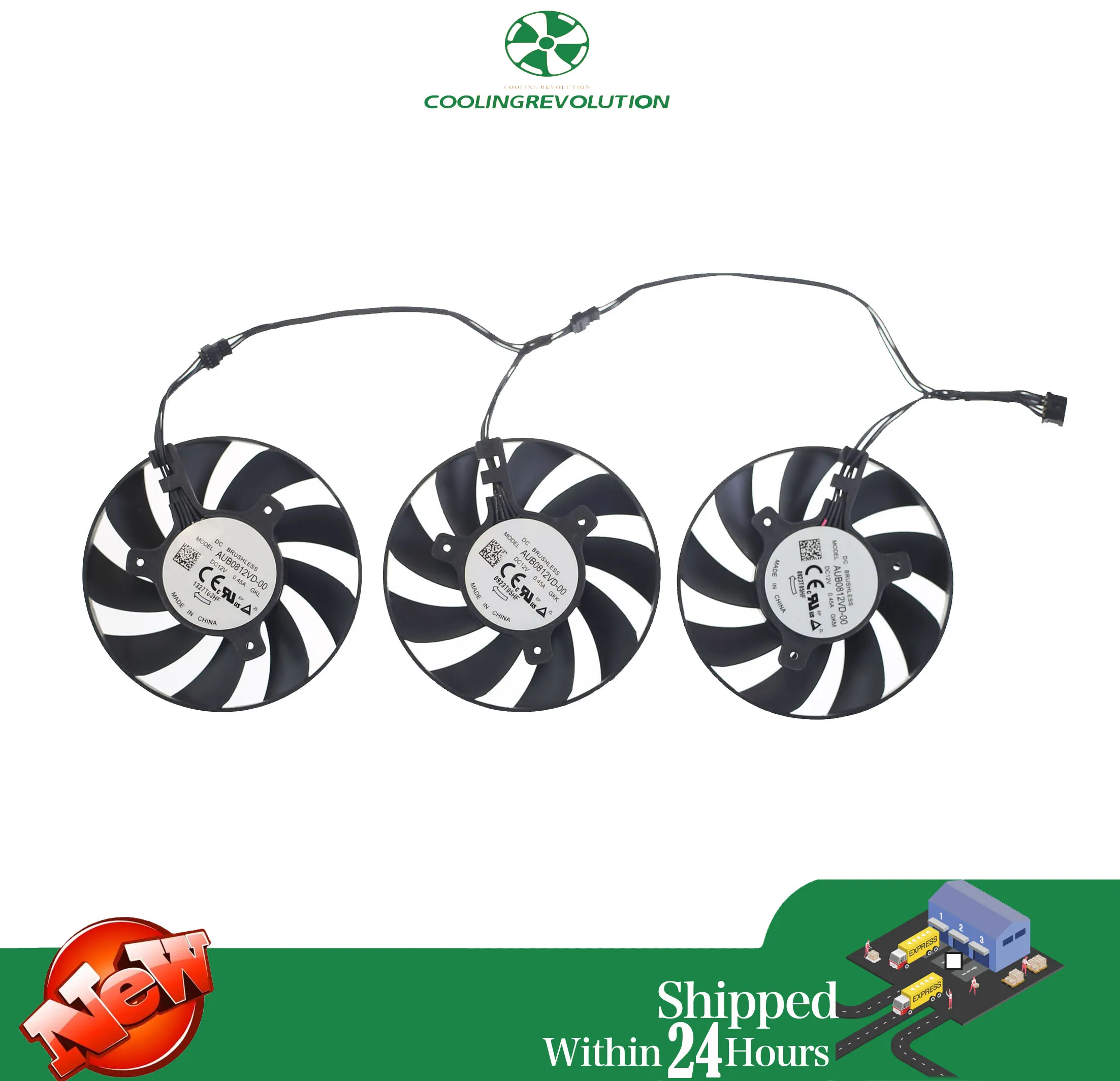 Placa Gráfica Ventiladores de Refrigeração Aub0812vd00 4pin Amd Radeon rx 6800 6800xt 6900xt 16g dc 12v 0.45a - Imagem 2
