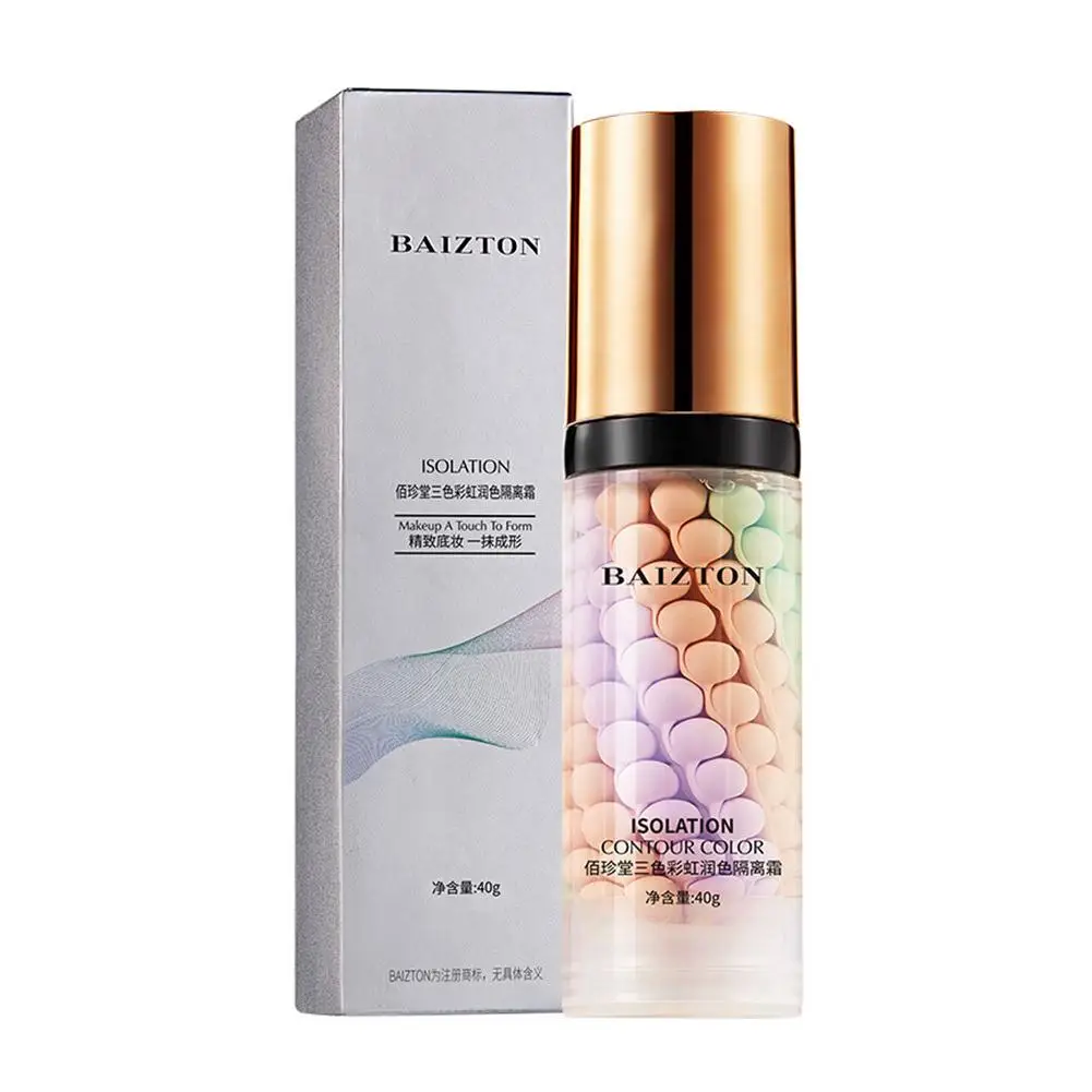 Makeup Base 40g Three-color Rainbow Cream Moisturizing Oil-control