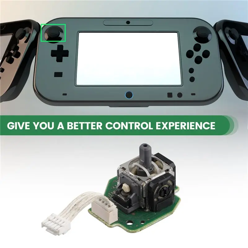 (플래시 세일) WII U PAD 게임 콘솔용 와이어가 있는 3D 조이스틱 조이스틱 모듈 게임 수리 액세서리