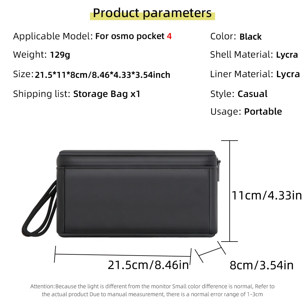 Tragbare, stoßfeste Hartschalen-Tasche für DJI Pocket 4, Reise-Aufbewahrungstasche, schützende Tragetasche, leichte Kamerabox, Zubehör – Detail 9