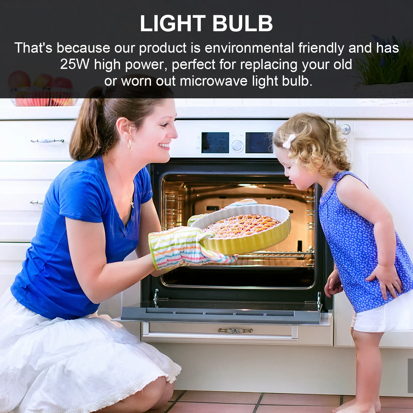 2개 전구 내열성 전자레인지 냉장고 기기 교체 램프 25W 롱-