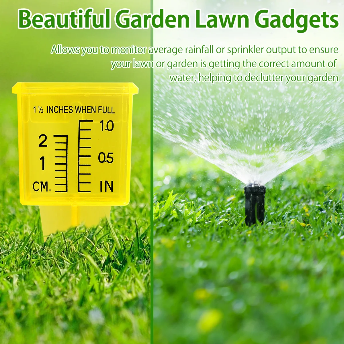 10pcs Durable Plastic Sprinkler Bright Yellow Transparent Rain Gauge Garden Water Gauge Outdoor Water Measuring Reusable Tool