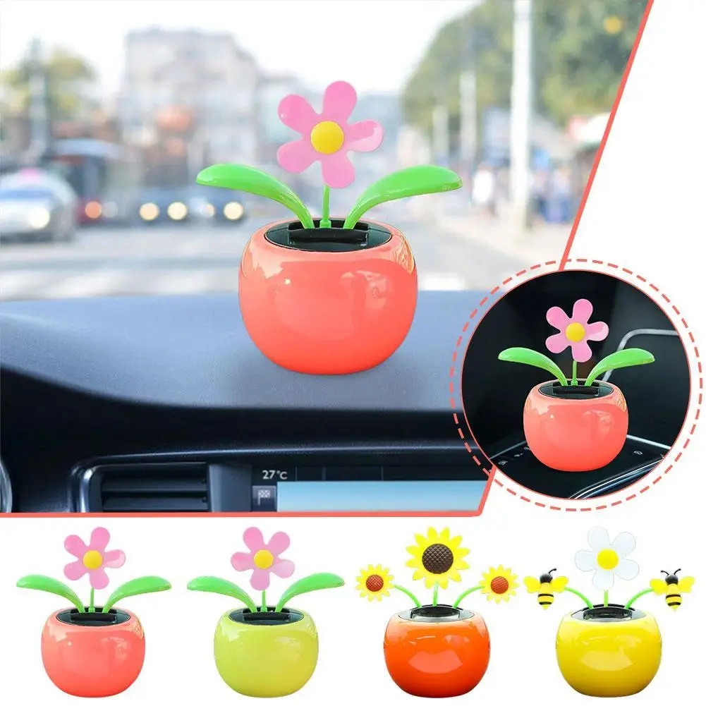 

Solar Powered Automatic Swinging Sunflower Dancing Animated Flower Toy Car Interior Decorations Styling Home Decoration