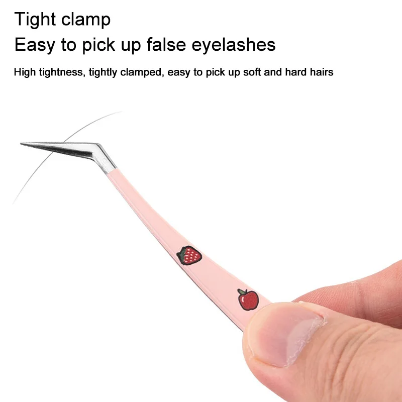False Eyelash Tweezers Stainless Steel Anti-static Pincet Curved Strip Professional 3D Lashes Extension Tweezer Makeup Tools