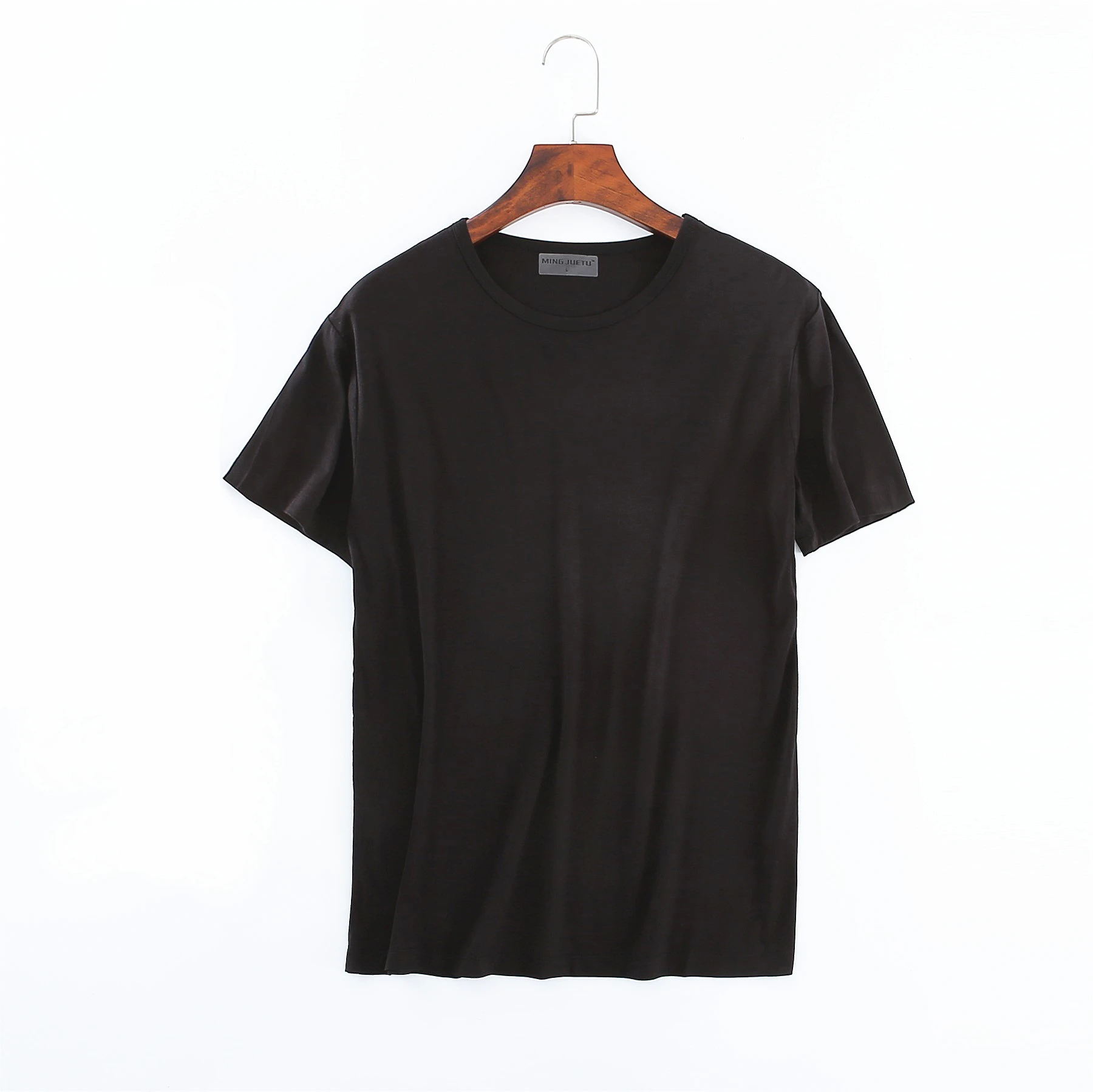 Mens Modal T-Shirt Short Sleeve Loose O-Neck Men T shirt Bottom Large Size Undershirt Man T shirt Solid Color For Male Tops Tees 3