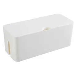 Wooden Cable Management and Storage Organizer Box (Plastic white S)