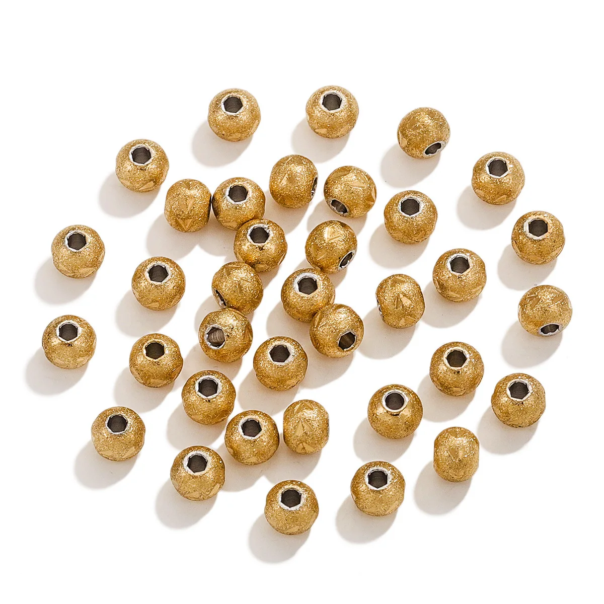 Stainless Steel Sanding Beads Handmade Bracelet Spacer Waterproof Bead Jewelry Accessories 5