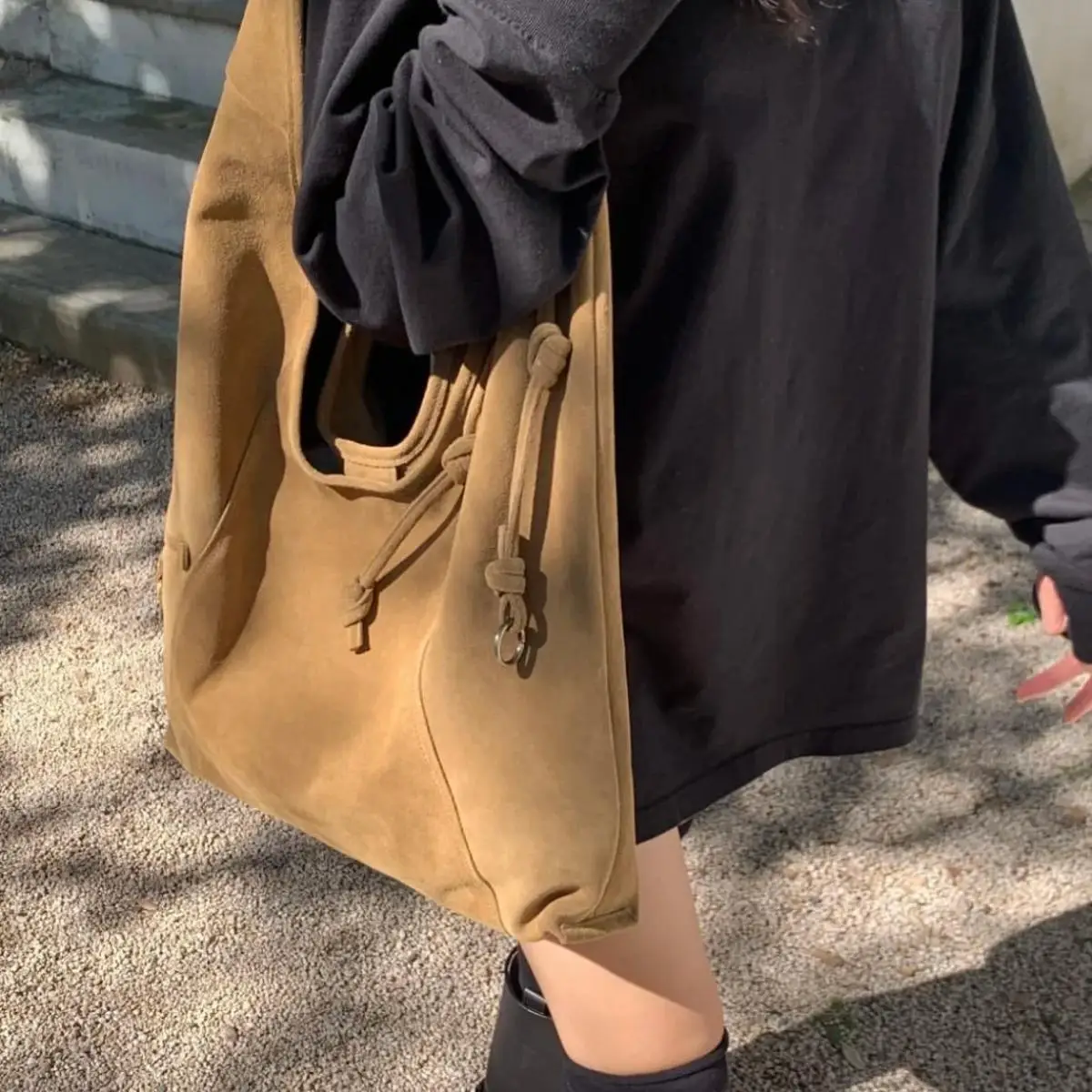 Suede Hasp 2025 High Quality Autumn Designer Tote Bag Solid Color High Beauty Fashion Handbag Soft Simple Fashion Shoulder Bag