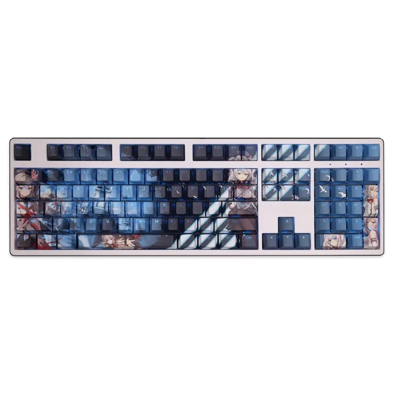 Anime Gaming Keycaps Grupo Coleção Kantai Kashima Keycap Pbt Dye Subbed Teclado Retroiluminado 61 87 104 108 Layout - Imagem 2
