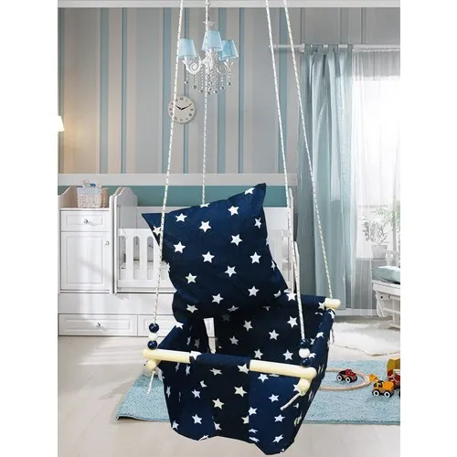 Wood Star Pattern Baby Children Garden Swing Hammock Ceiling Swing Home Cradle Ergonomic design and easy installation