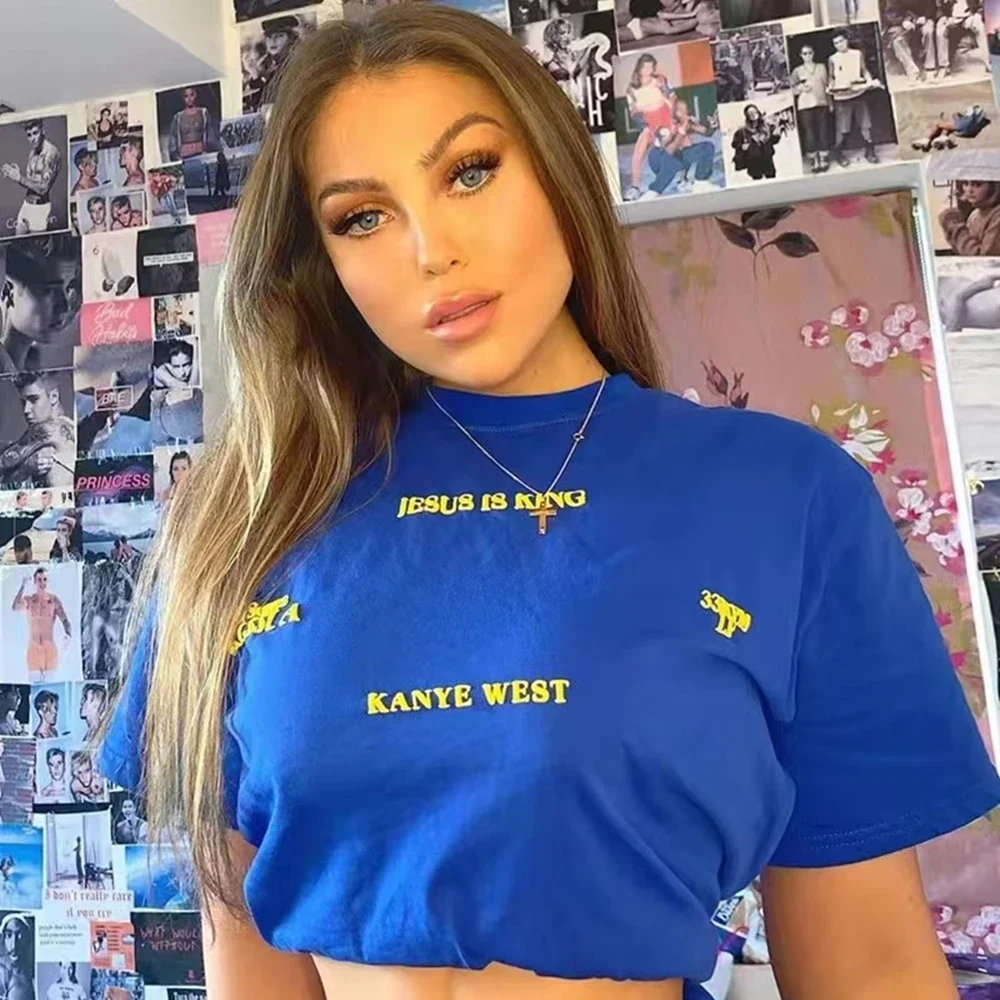 SAINT OF MICHAEL Fashion Streetwear Kanye West Foam Printed Casual Loose Oversized 100%Cotton Tops Tee Unisex T Shirt For Men