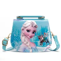 Disney Frozen Shoulder Bags Princess Elsa Anna PU Printing Messenger Bag Cartoon Cute Children Kids Girls Fashion Handbag Gifts 4