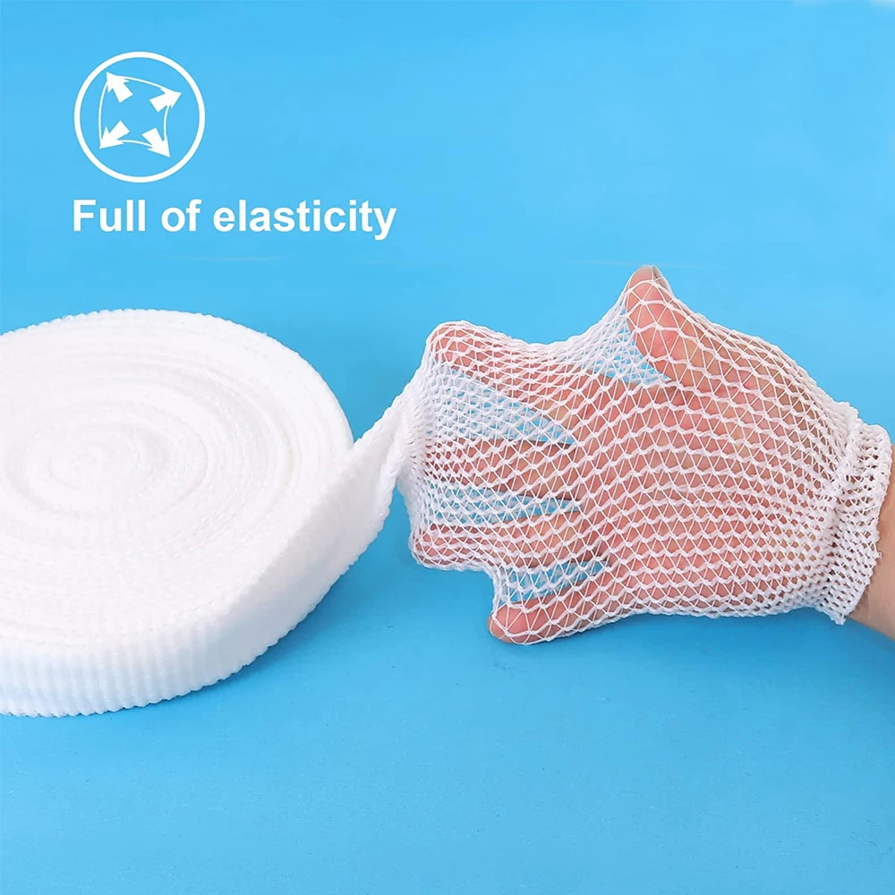 Elastic Net Wound Dressing Net Tubular Bandage Mesh Tubing Tubular Gauze Fix Breathable Bandage Retainer 1Roll for Wrist Elbow
