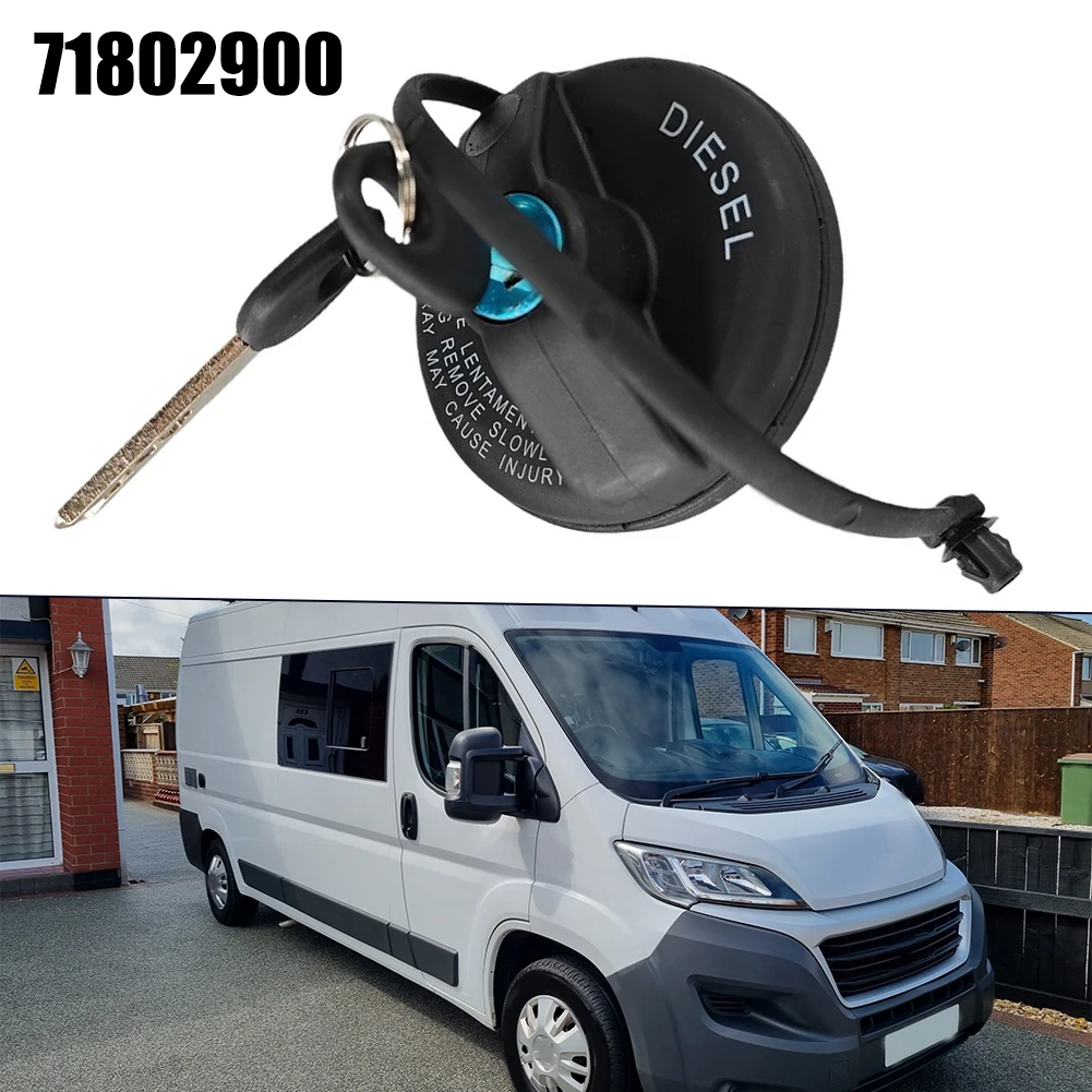 Abschließbarer Kraftstofftankdeckel Für FIAT DUCATO, BOXER, JUMPER/RELAY Ab 2006 – Inkl. 2 Schlüssel | Schwarz, ABS