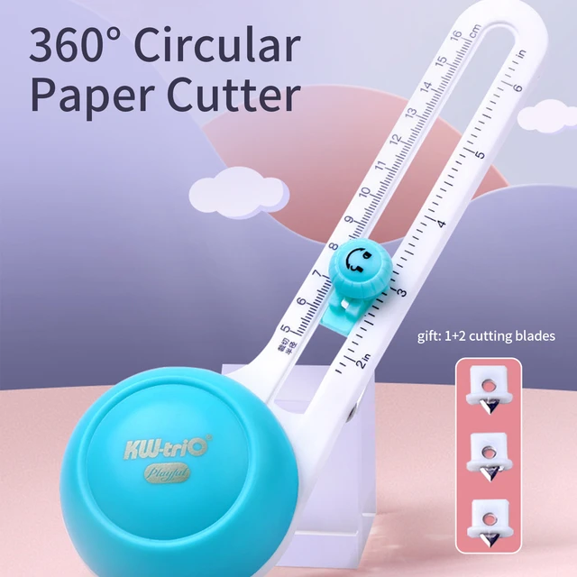 Kw-trio-cortador Circular de papel, herramienta de corte redondo Manual,  cortador de papel, herramienta de álbum de recortes con cabezal cortador -  AliExpress