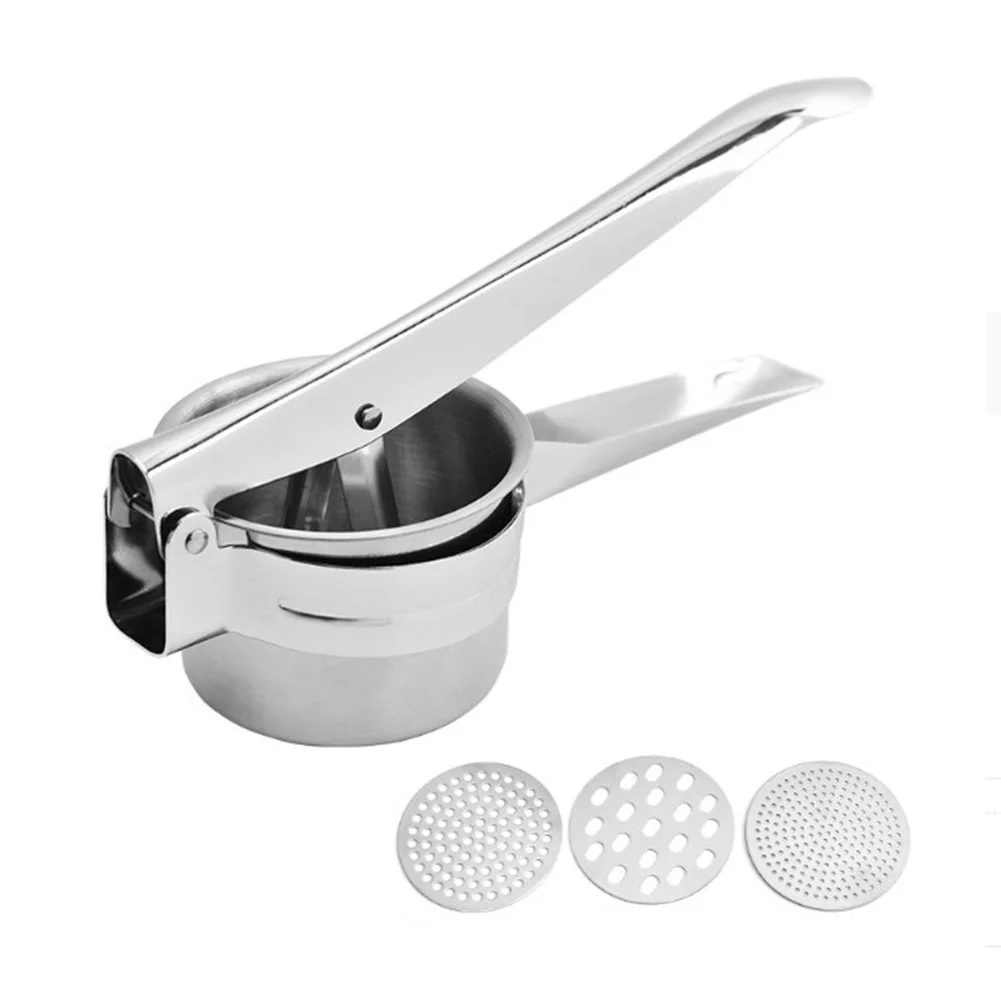 

Stainless Steel Press Crusher -Potato Ricer Fruit Vegetable Manual Squeeze Tools -Juicer Garlic Press Kichen Accessories Tool