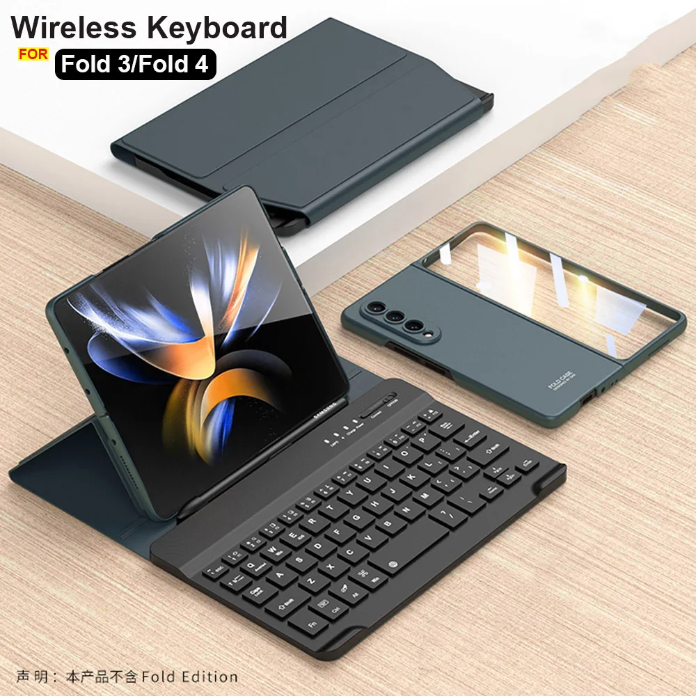 

For Samsung Galaxy Z Fold 3 4 Case Luxury Wireless keyboard Case with stand bluetooth Magnetic Cover S pen slot holder Funda