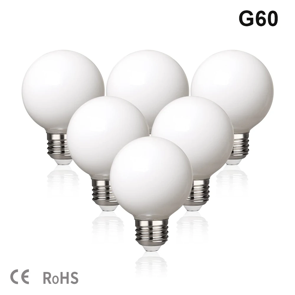 

LED Light Bulb E27 5W G60 Milky Glass Bulb 85V-265V Ceiling Fan Light Bulbs Warm White 2700K Natural white 4000K Lampada LED