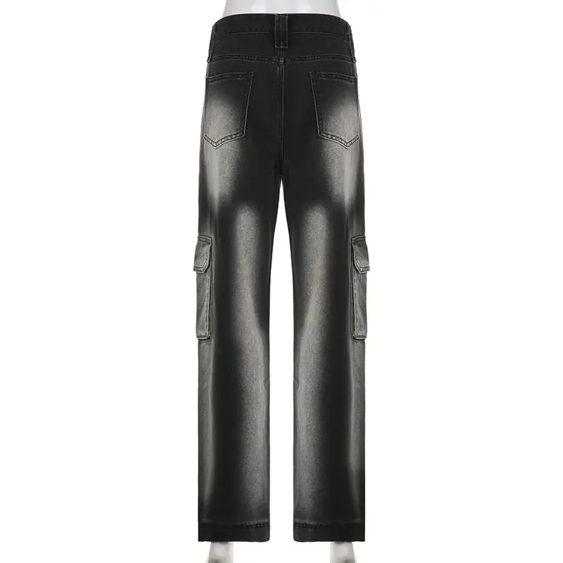 Jeans Are Tie-Dyed With Contrasting Colors High Waist Loose And Slim American Retro Female Wild Spice Girl Straight Pants