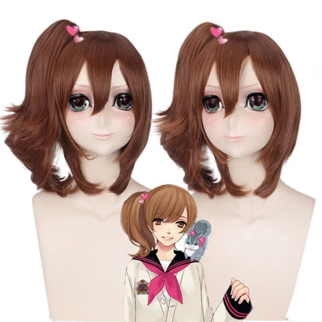 

Anime Female's Brothers Conflict Ema Asahina Hinata Brown Movies Long Hair Cosplay Wigs Clip on Ponytail Heat Resistance Wigs