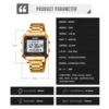SKMEI Men's Electronic Square Steel Band Student Multi functional Sports Waterproof Night Glow Electronic Watch 2149 6