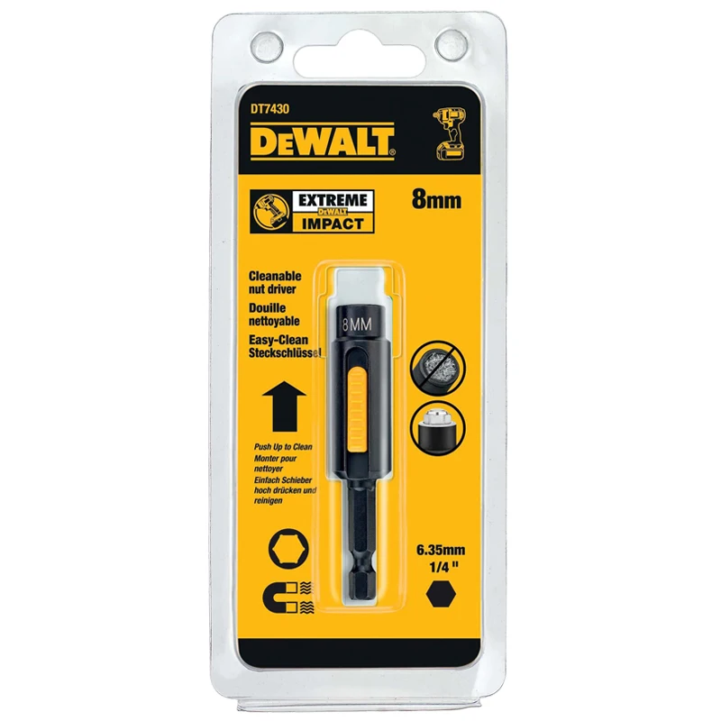 DEWALT DT7430/DT7440/DT7450 Socket Wrench Magnetic 8MM/10MM/13MM Cleanable Hexagonal Nut Driver 1/4" Tool Accessories