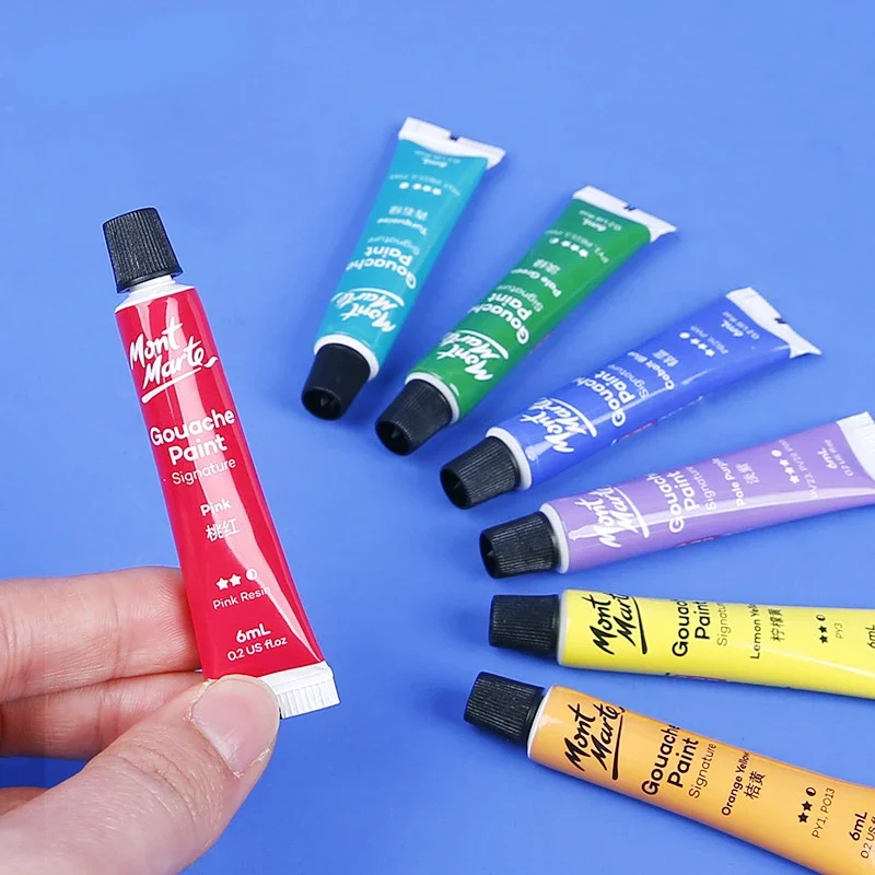 Acrylic Paint Set Gouache Pigment 12/18/24 Color Gouache Paint Set Artist Painting Professional Washable Watercolor 6/12ML Student Exam Art Supplies