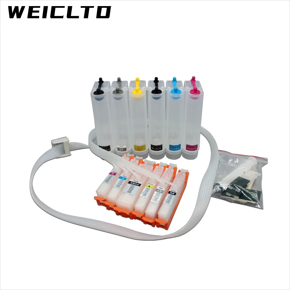 6 색 PGI-750 CLI-751 PGI750 CLI751 Canon MG6370 MG6670 MG7170 MG7570 iP8770 프린터 용 자동 재설정 칩이있는 Ciss 시스템