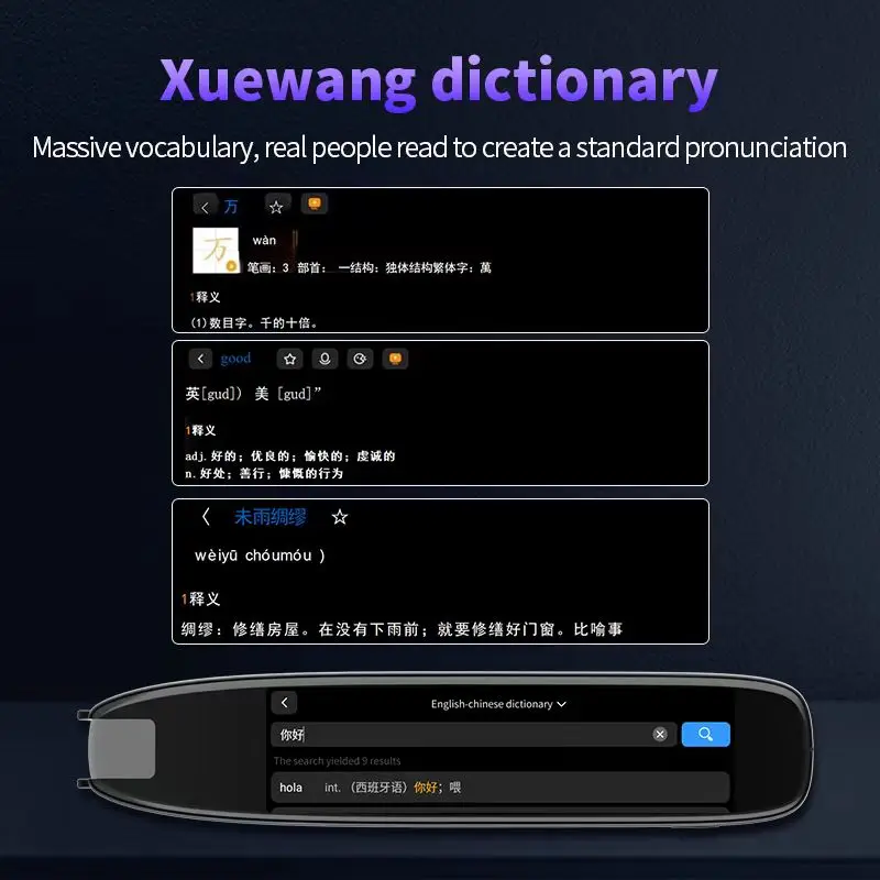 S65 Translation Pen Real Time Intelligent Text Scanning Point Reading Learning Smart Voice Translator Device Recording Pen