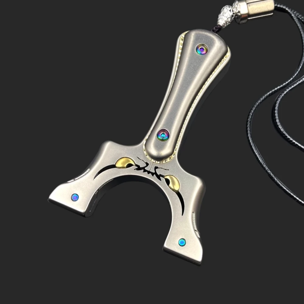 

Охотничья Рогатка, катапульта из титанового сплава, сменные эластичные резинки для охоты на природе, аксессуары для профессиональной рогатки