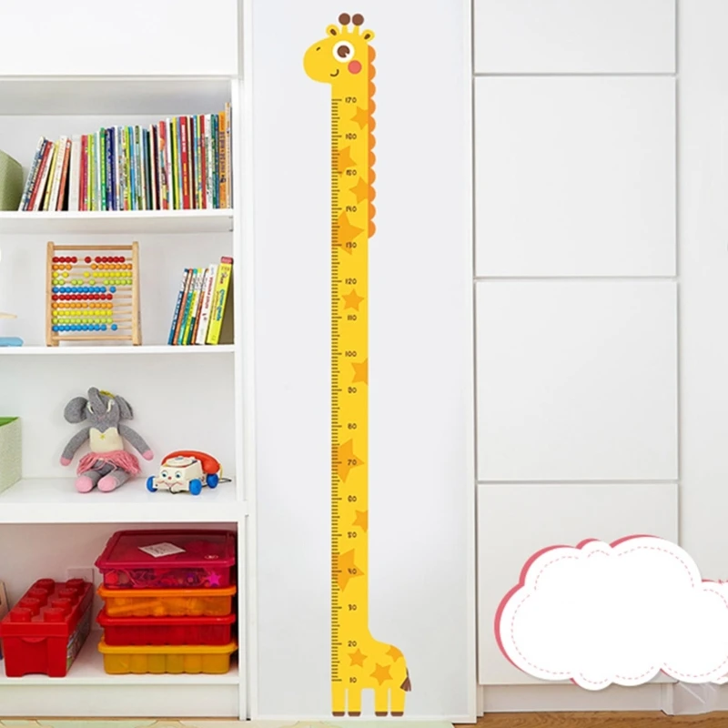 Creative Cartoon Decoration Kids Height Growth Chart Ruler for Kids Removable Wall Sticker PVC Decals Room Decors