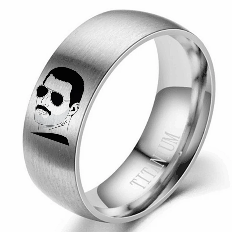 D anillo de acero inoxidable Queen Freddie Mercury Souvenirs para hombres y  mujeres| | - AliExpress