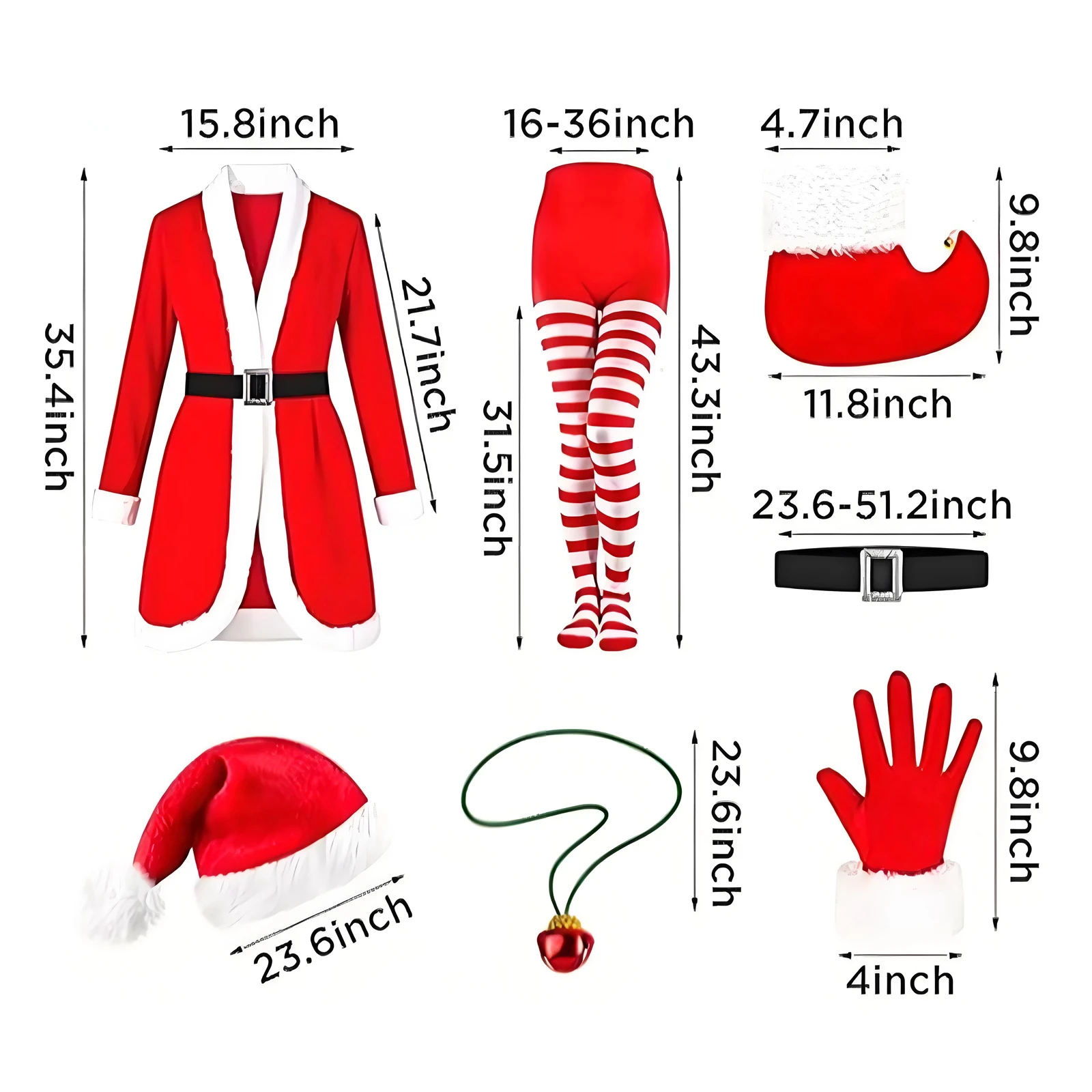 Women Sexy Xmas Party Maid Dress Up Christmas Santa Claus Cosplay Costumes Red Elf Fancy Velvet Dress with Christmas Hats