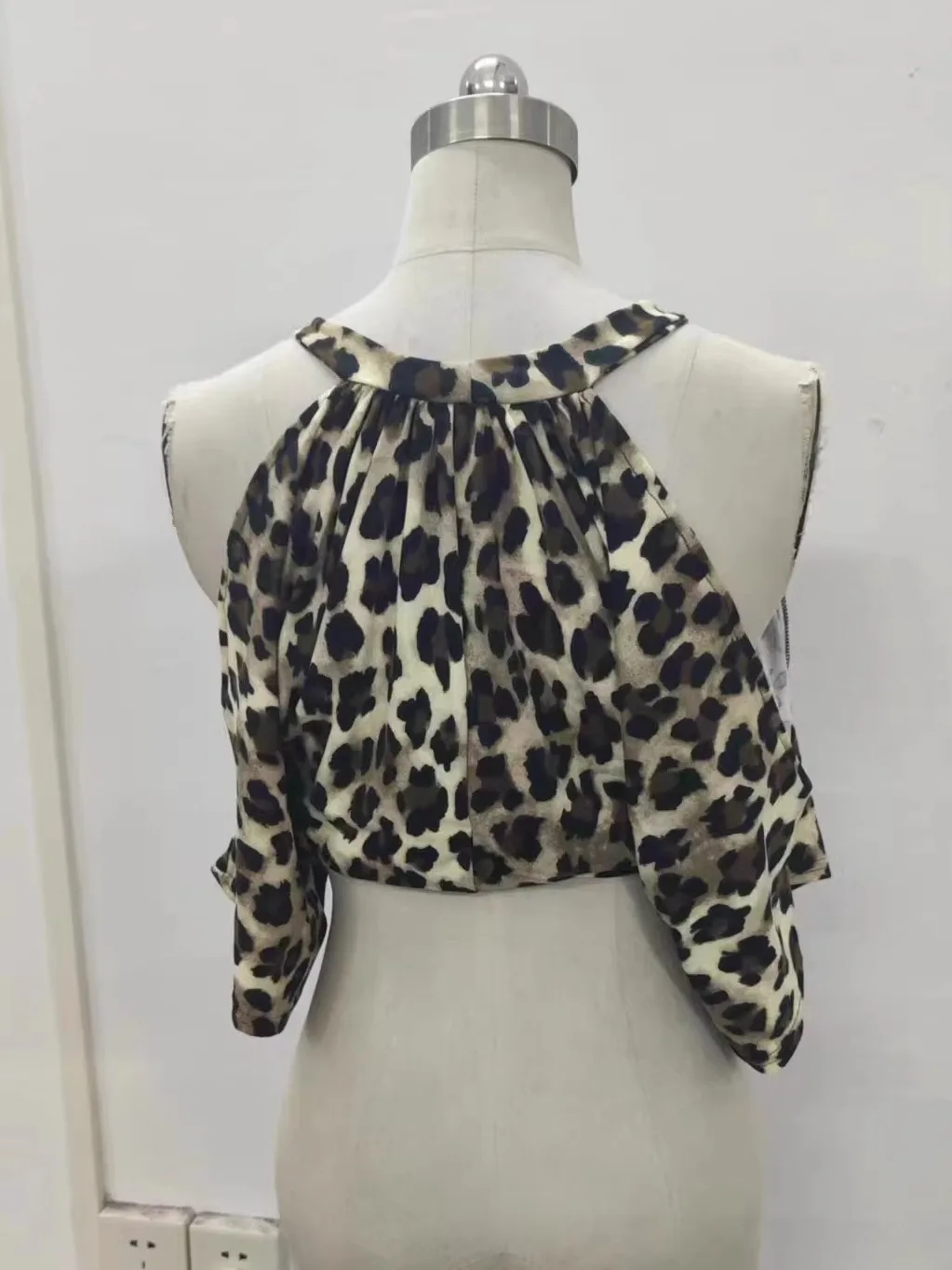 Belly Dance Top Leopard Print oulder Bared Slimming Dancewear Eastern Dance Class orm Women's Fitn Sportswear