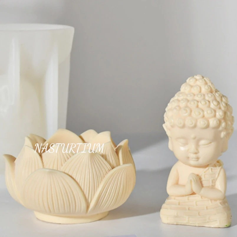Meditation Buddha Silicone Candle Mold silicone mold silicone candle mold silicone candle molds candle mold 3D Guanyin Tathagata Buddha Sculpture Crafts Resin Gypsum Soap Making Tools Home Gifts