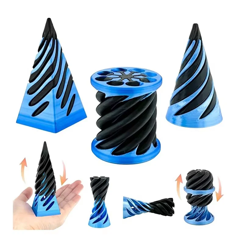 3D Printed Spiral Cone Fidget Toys for Stress Relief