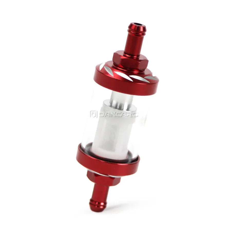 Motorcycle Fuel Filter Universal 8mm Engine Inline Carb CNC Gasoline Fuel Gas Filter Motor Oil Filters Off Road ATV Accessories